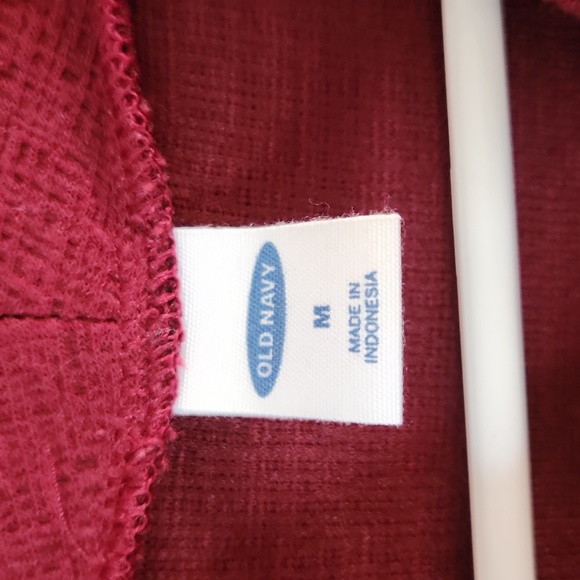 Old Navy Women's Long Sleeve Mock Neck Top, Burgandy, Weave Pattern - Picture 3 of 5